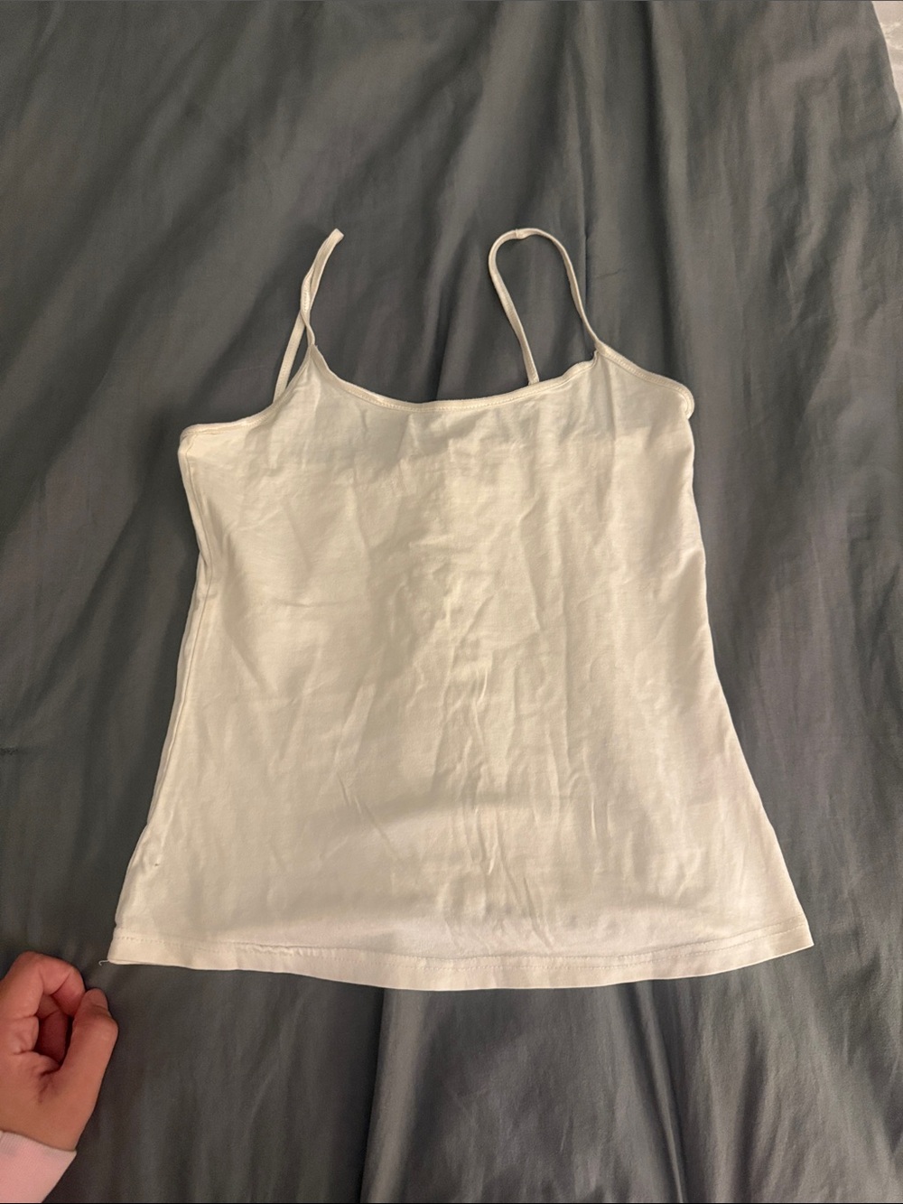 Women's White Spaghetti Strap Camisole - Lightweight Layering Tank